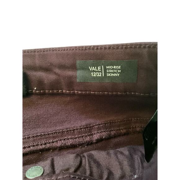 Buffalo David Bitton Vale Stretch Skinny Jeans Women's 12/32 Burgundy Mid-Rise - Picture 4 of 6